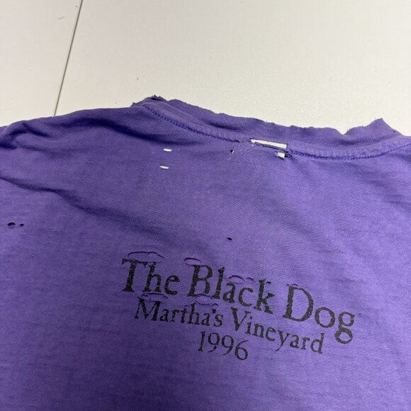 Vintage 90s The Black Dog Marthas Vineyard T Shirt Mens L 20.5x27 USA - Picture 12 of 14